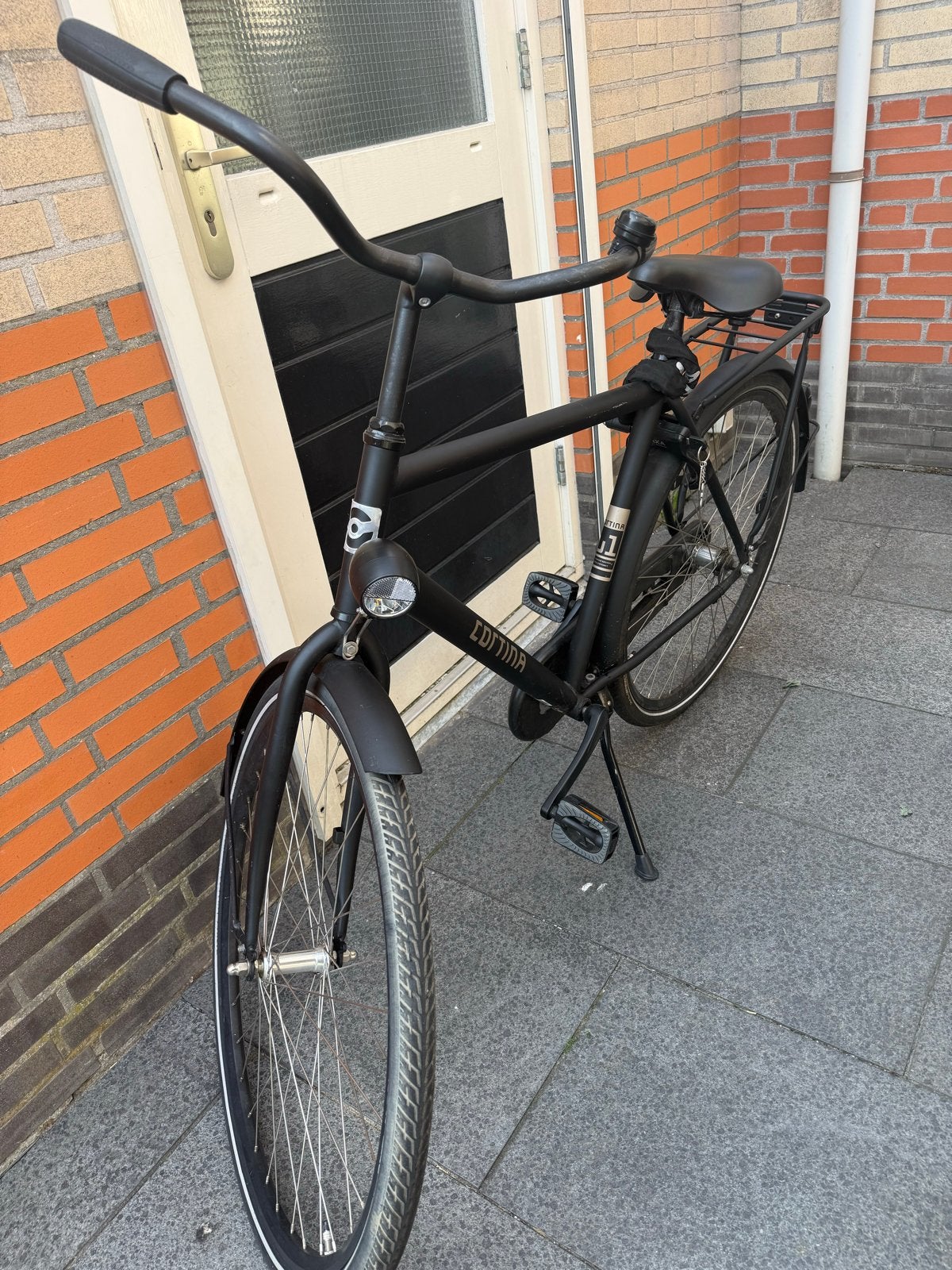 Bijna nieuwe Cortina U1 herenfiets - Stadsfiets - Zwart, Overige merken, Terugtraprem, Ophalen of Verzenden, Zo goed als nieuw