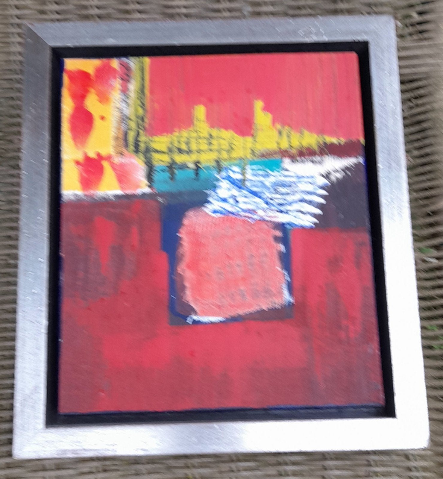 Abstract olieverf schilderij, Antiek en Kunst, Kunst | Schilderijen | Abstract, Ophalen of Verzenden