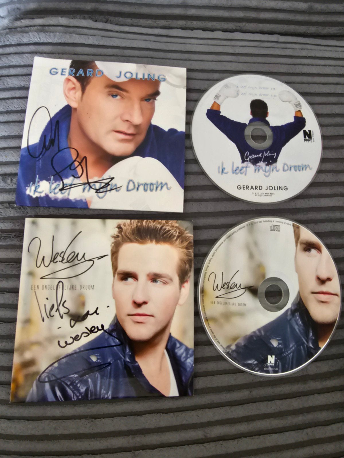 Gérard jolig en wesley Klein cd's met handtekening, Ophalen of Verzenden, Zo goed als nieuw, Levenslied of Smartlap