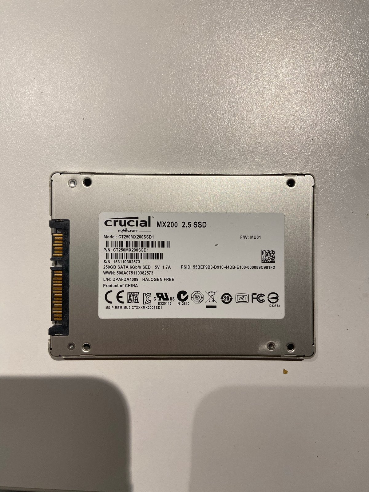 Crucial MX200 250GB 2.5 inch SSD - Snelle Opslag, Computers en Software, Harde schijven, Intern, Server, Ophalen of Verzenden