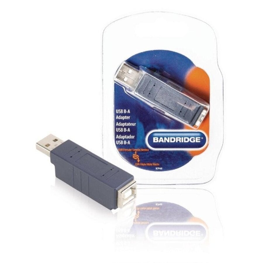 Bandridge USB B-A Adapter – USB-B male naar USB-A female, Computers en Software, Dockingstations, Ophalen of Verzenden, Gebruikt