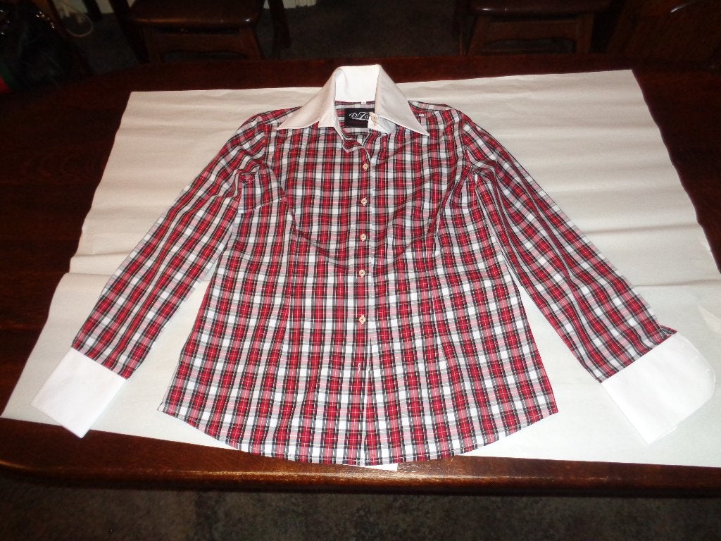 DI LUSSO rode geruite blouse, Verzenden, DI LUSSO, Maat 46/48 (XL) of groter, Nieuw