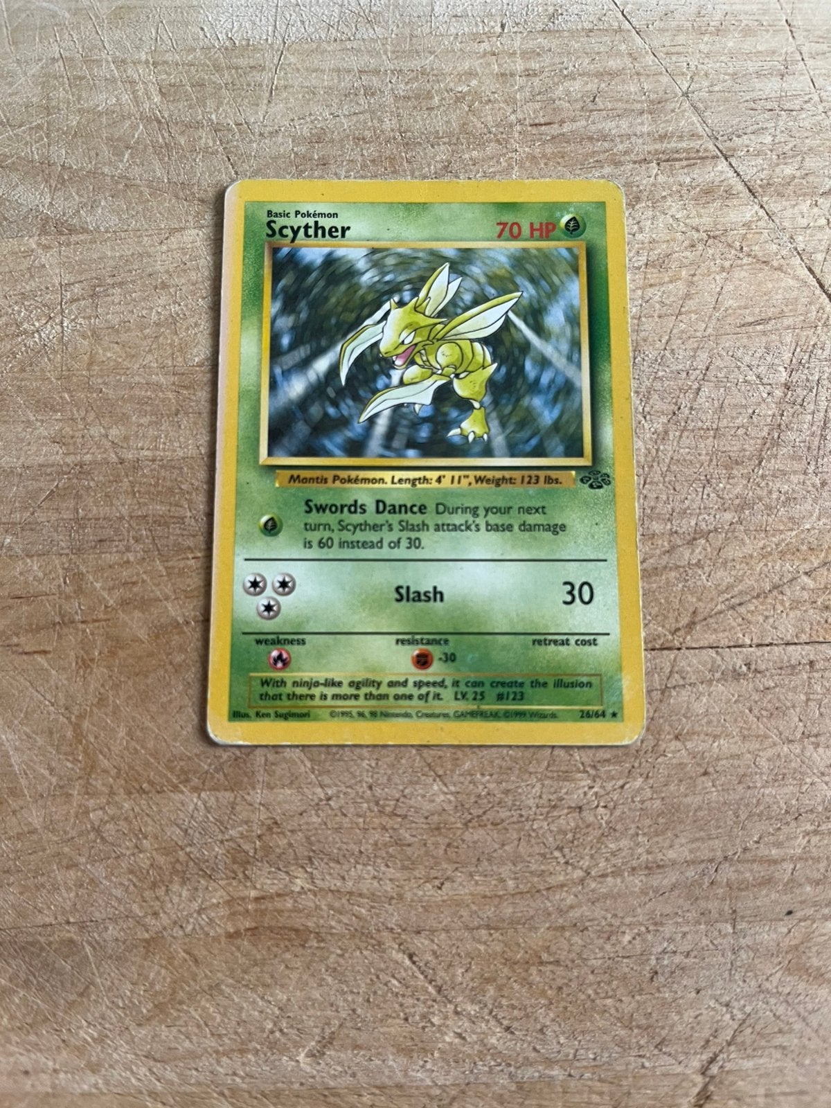 Pokemon Scyther #26/64, Ophalen of Verzenden, Zo goed als nieuw, Losse kaart