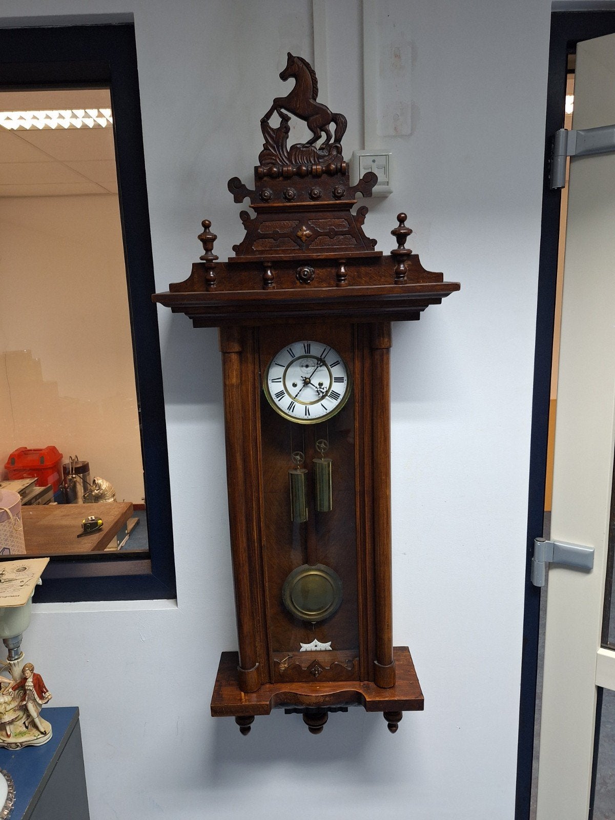antieke paardjes regulateur 1880/1900