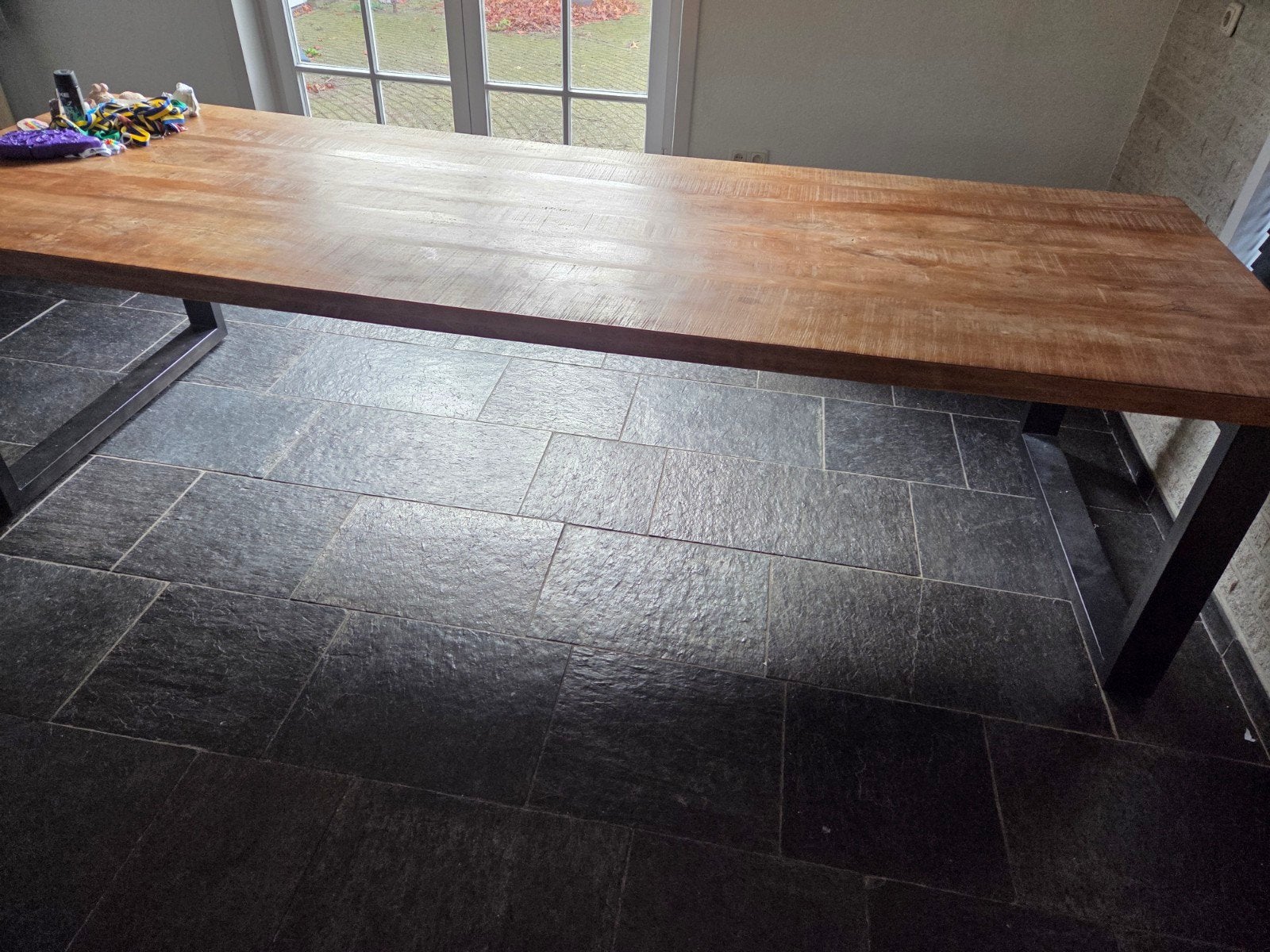 Grote eettafel 3m x 1m voor 8 personen, Huis en Inrichting, Gebruikt, 200 cm of meer, 50 tot 100 cm, Vijf personen of meer