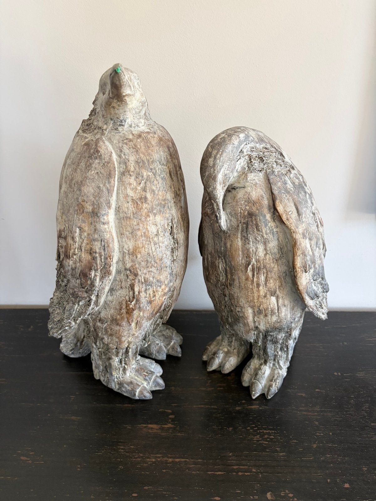 Decoratieve houten Pinguïn Beelden . Sober/ Aura peeperkorn, Gebruikt, Overige materialen, Overige stijlen, Ophalen of Verzenden