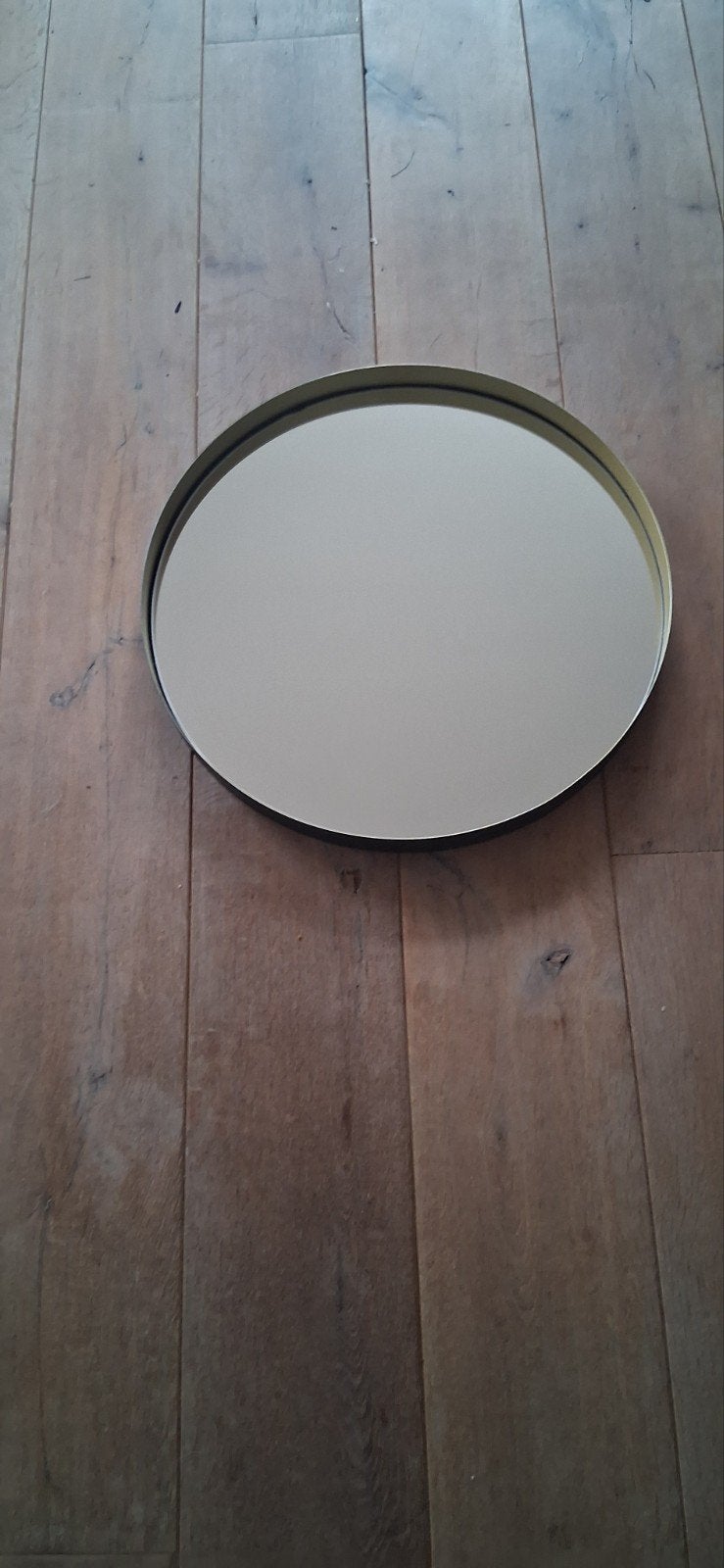 Ronde spiegel zwart goud - diameter 48 cm, Huis en Inrichting, Woonaccessoires | Spiegels, Minder dan 50 cm, Rond, Ophalen of Verzenden