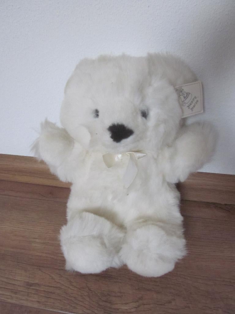 Happy Horse 1992 Bear Oslo no.1 langharig wit pluche knuffel, Overige karakters, Beer, Happy Horse, Nieuw