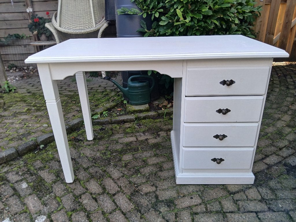 Houten bureau 120x60 met lades, Ophalen, Met lades, Gebruikt, 120 cm