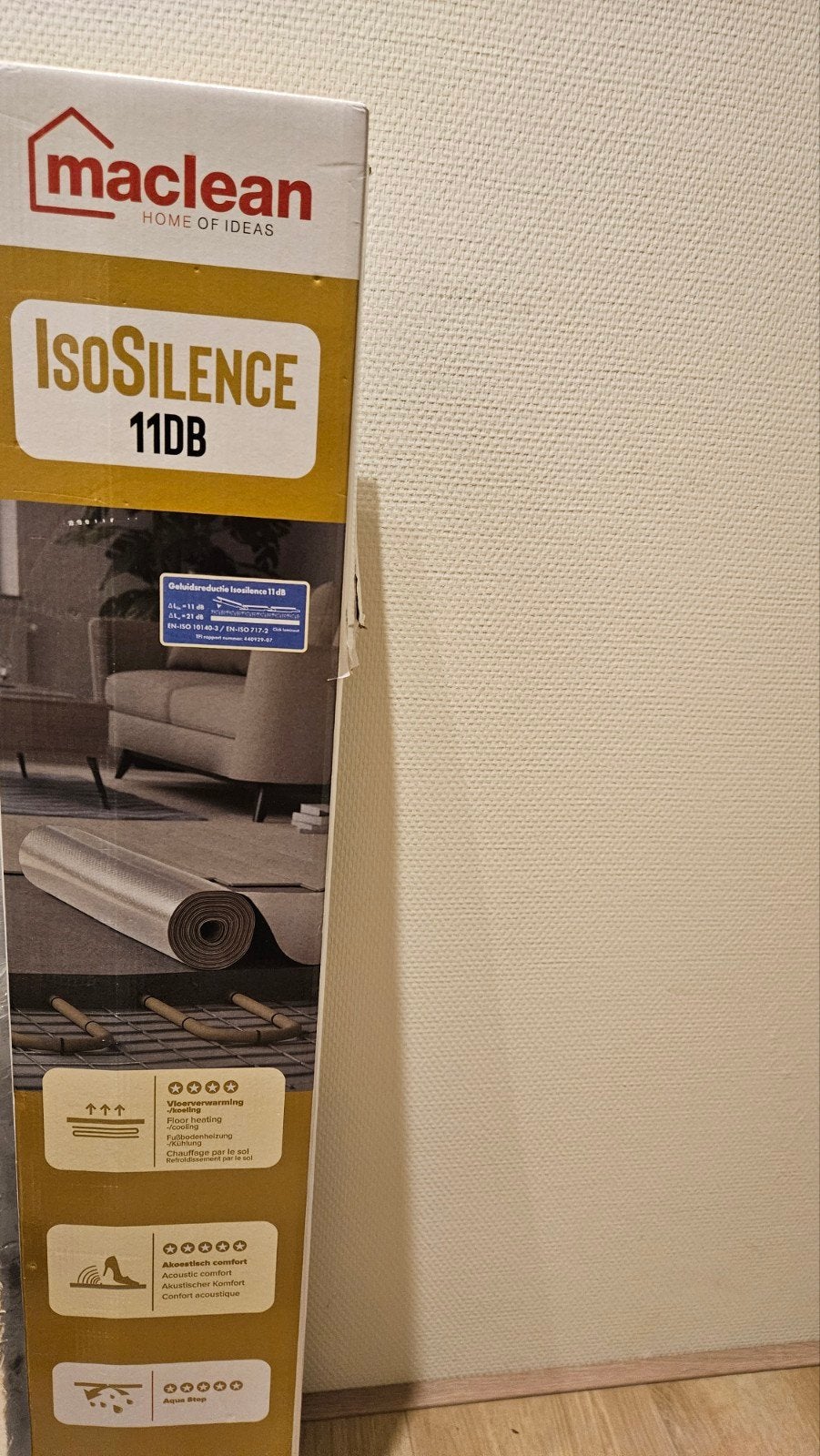 Maclean IsoSilence 11dB Vloerisolatie - Geluidsreductie, Doe-het-zelf en Verbouw, Isolatie en Afdichting, Overige materialen, Nieuw