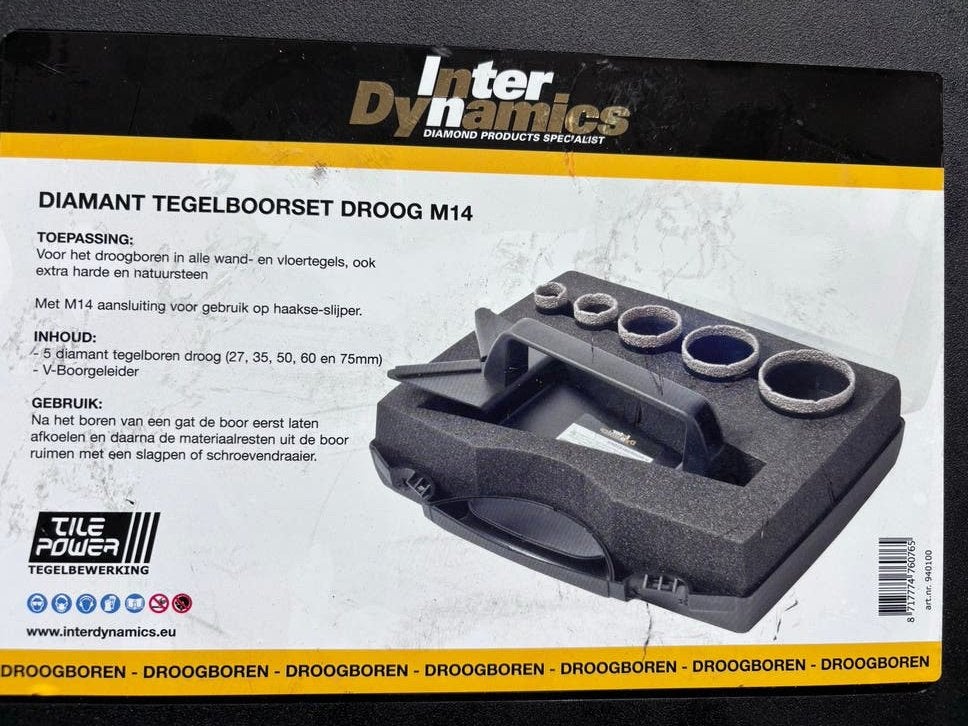 Inter Dynamics Diamant Tegelboorset Droog M14 - Nieuw, Ophalen of Verzenden, Nieuw, Overige typen