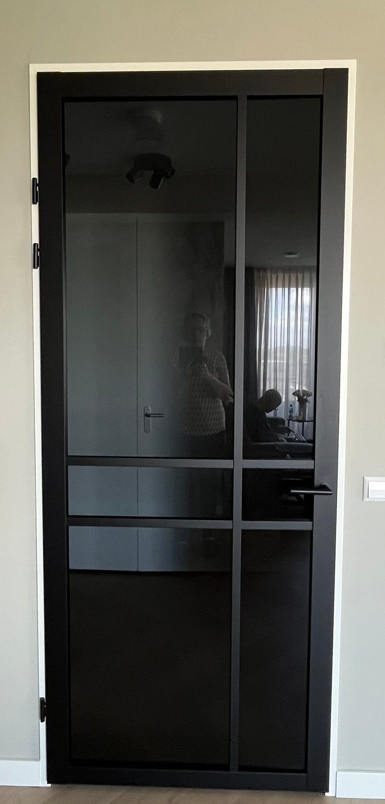Svedex zwarte binnendeur, Ophalen, 215 cm of meer, Binnendeur, Glas