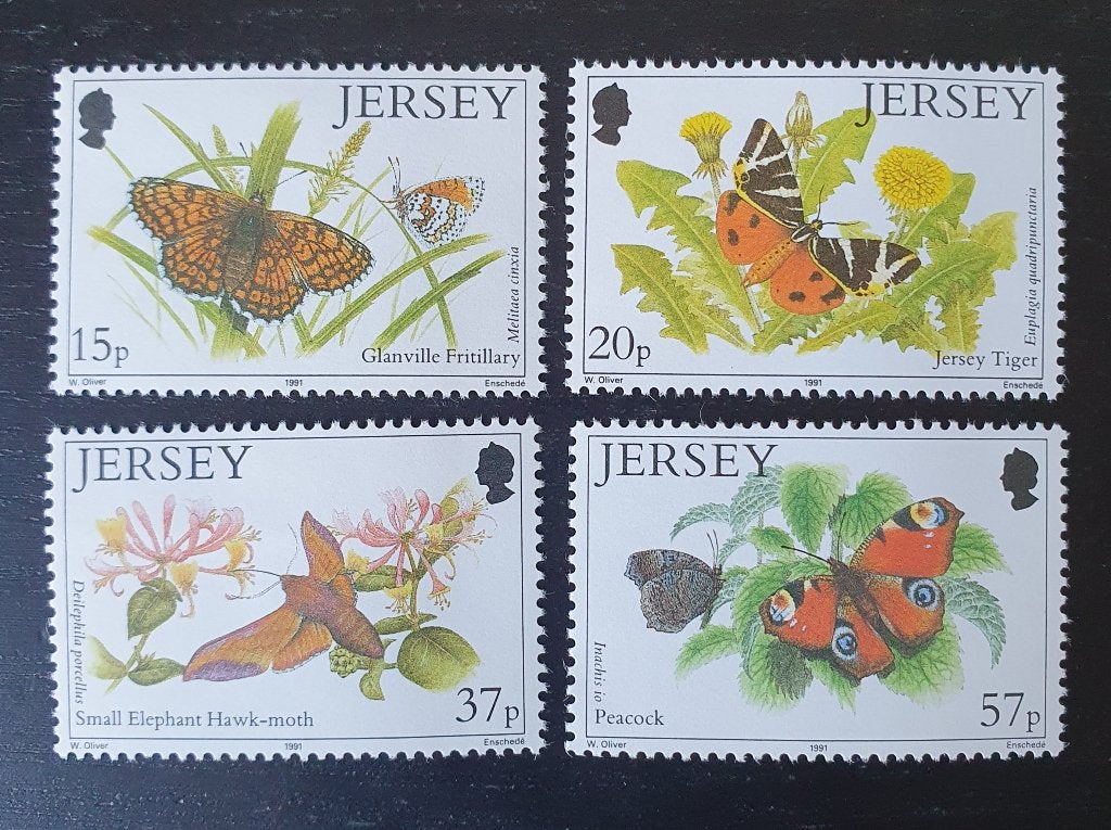 Jersey 1991 Vlinders Insecten Michel 549-552 postfris, Verzenden, Postfris, Dier of Natuur