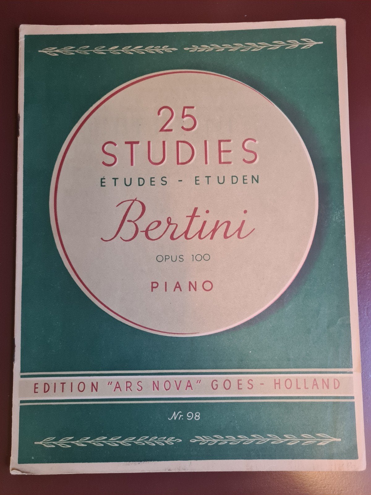 Bertini 25 Etudes Opus 100 - Piano Muziekboek, Muziek en Instrumenten, Gebruikt, Klassiek, Ophalen of Verzenden, Artiest of Componist