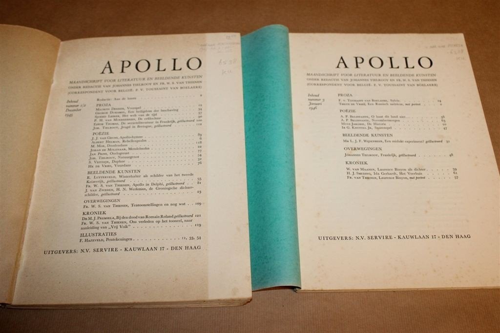 Apollo 1945-1946 — Werkman en Picasso — Nrs 1/2 en 3, Ophalen of Verzenden, Gelezen