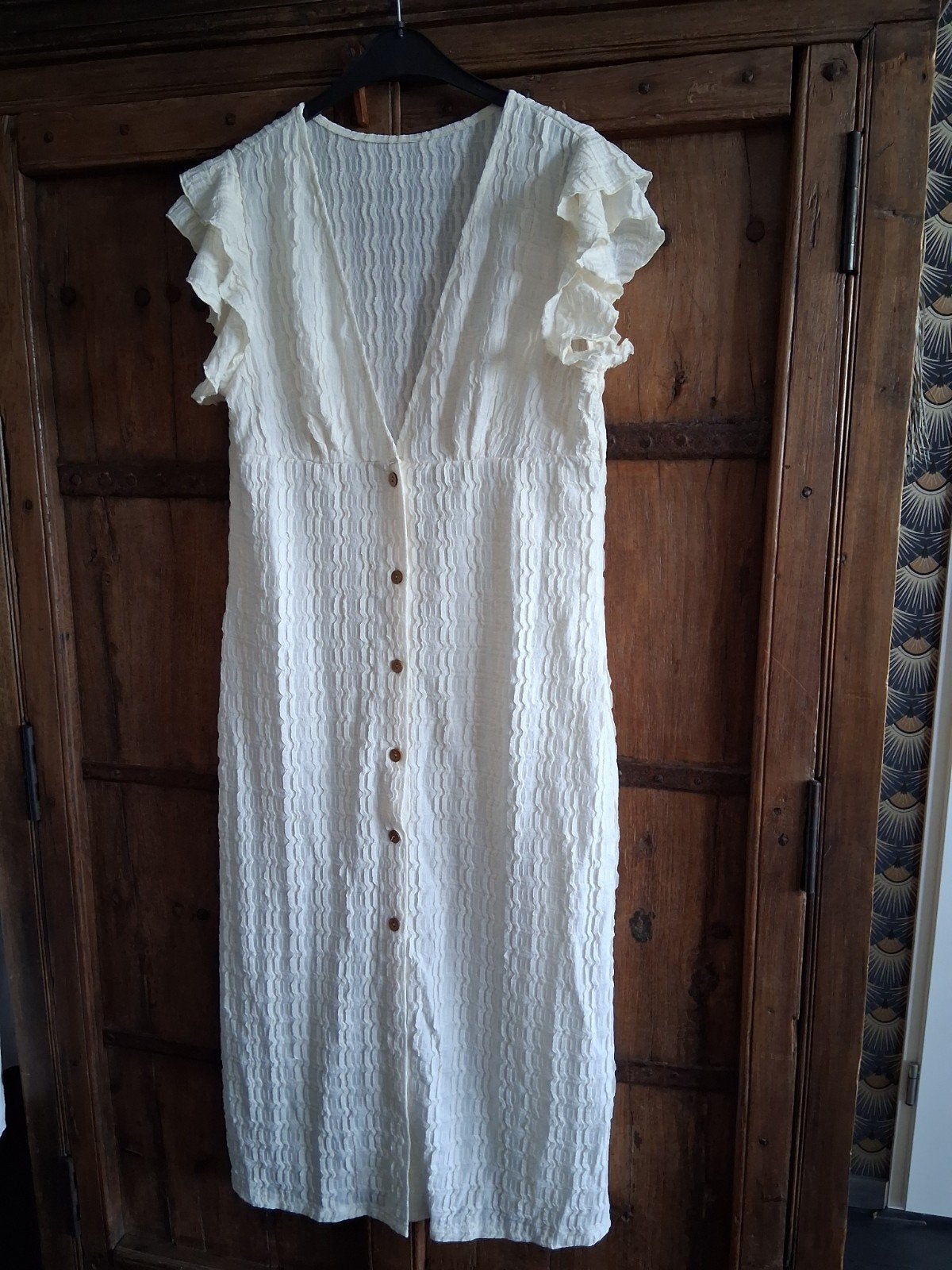 Mooie jurk in Ecru kleur!, Beige, Maat 46/48 (XL) of groter, Ophalen of Verzenden, Zo goed als nieuw