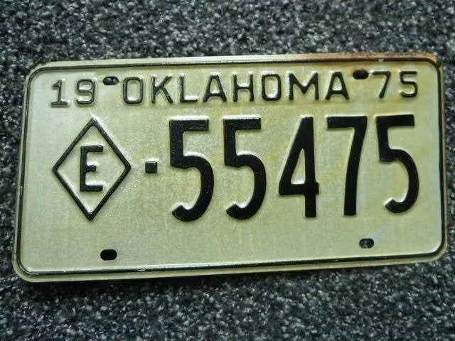 Kentekenplaat licenseplate Oklahoma 1975 USA, Verzenden, Gebruikt, Auto's
