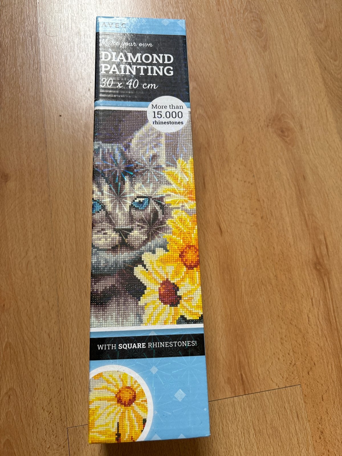 Diamond Painting Kit Kat met Zonnebloemen 30x40 cm, Ophalen, Nieuw, Meerkleurig, Kunststof