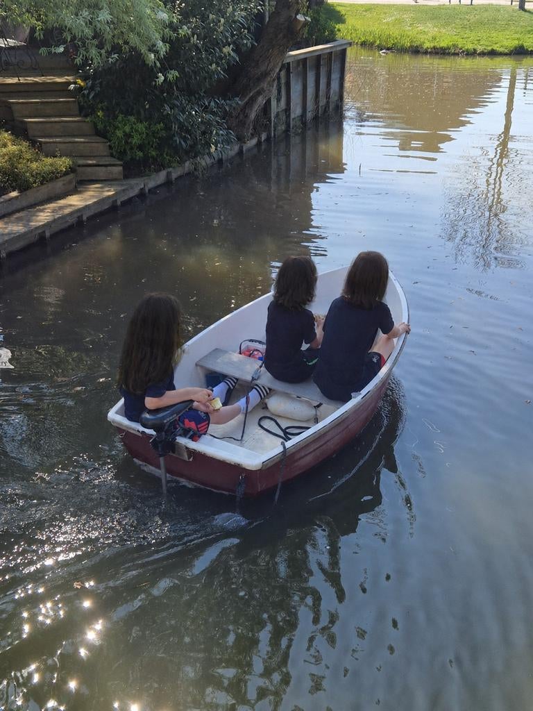 Watersnake buitenboordmotor met roeiboot, Watersport en Boten, Ophalen, Gebruikt, Elektrisch, Minder dan 5 pk