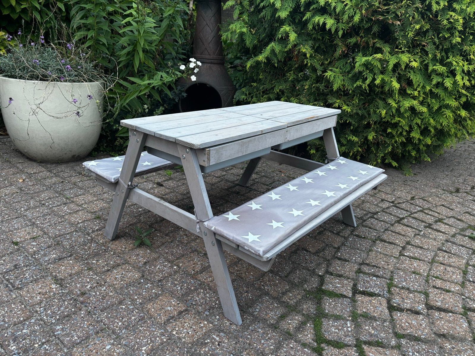 Kinder picknicktafel met zand- en watertafel, Kinderen en Baby's, Ophalen of Verzenden, Gebruikt, Overige typen