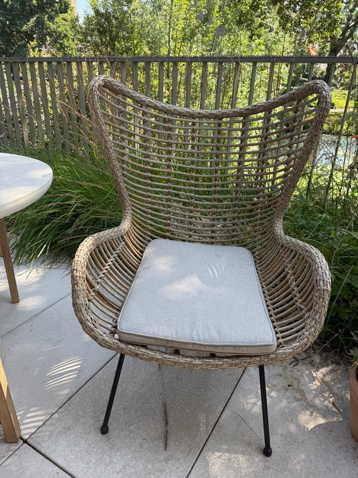 Tuin fauteuil van Karwei - Gevlochten met stalen poten, Ophalen, Zo goed als nieuw, Wicker