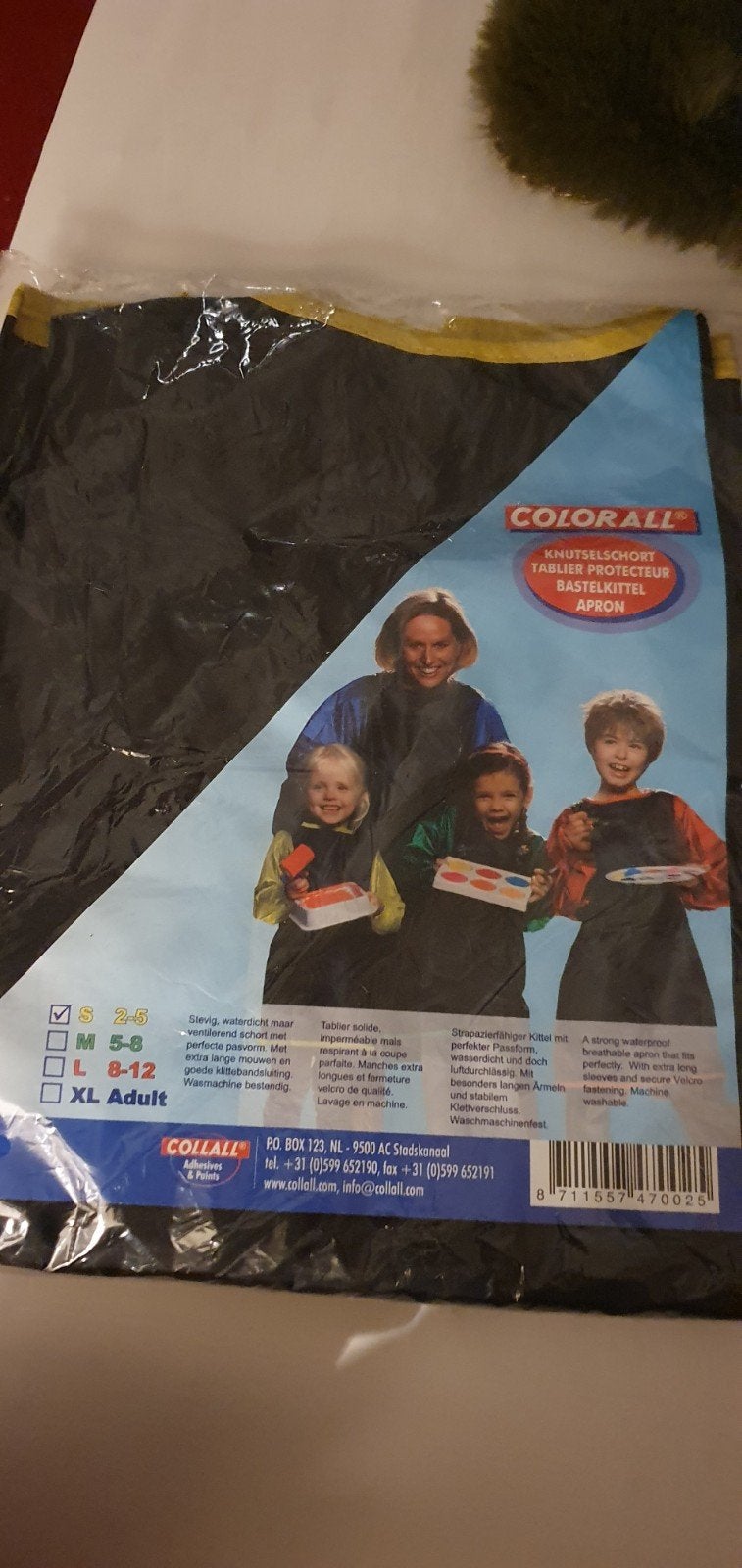 Colorall Knutsel Schort Maat S (2-5 jaar), Zwart, Verzenden, Overige thema's, Textiel