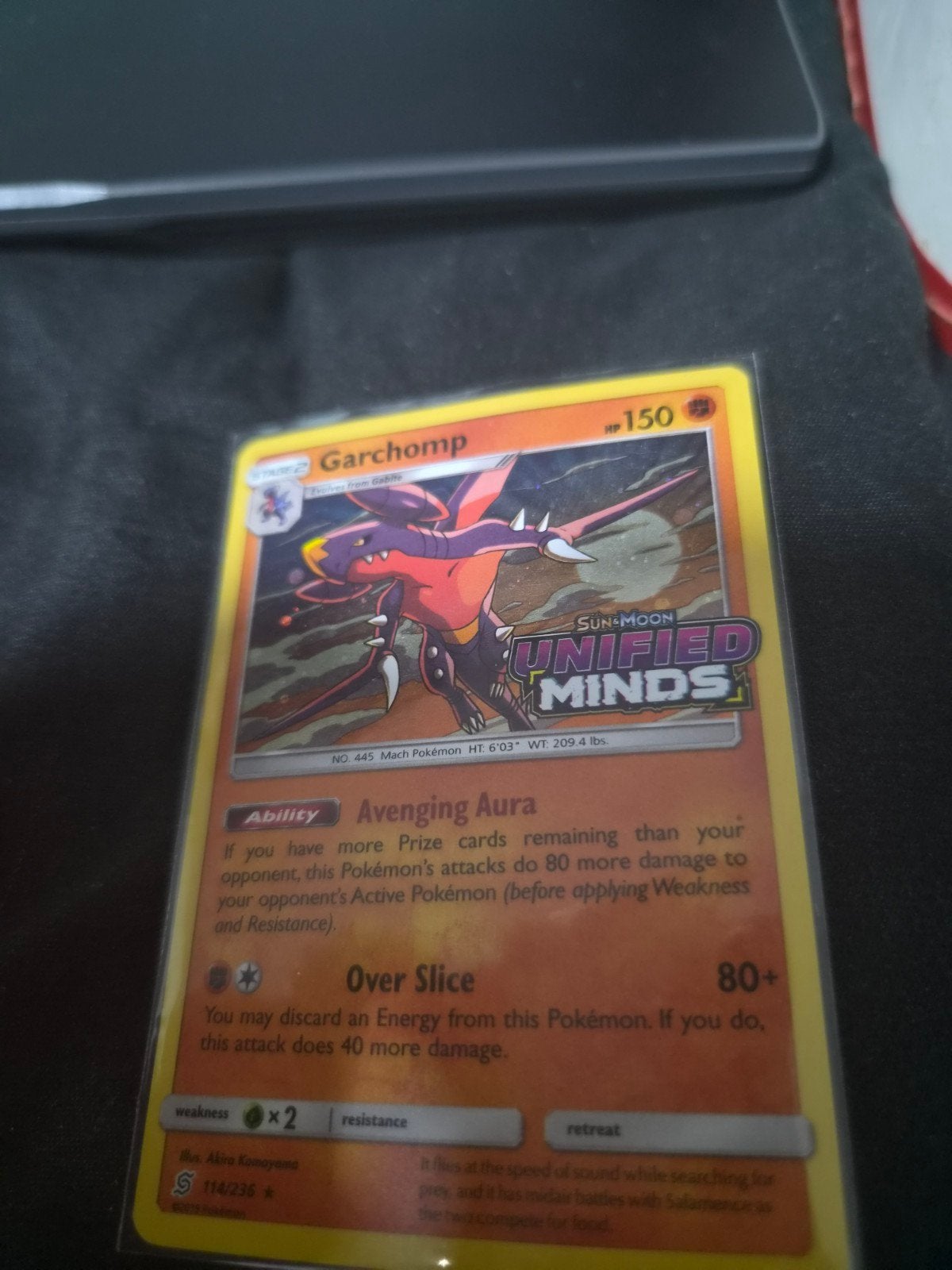 Pokemon Kaart Garchomp Unified Minds 114/236, Hobby en Vrije tijd, Verzamelkaartspellen | Pokémon, Ophalen of Verzenden, Zo goed als nieuw