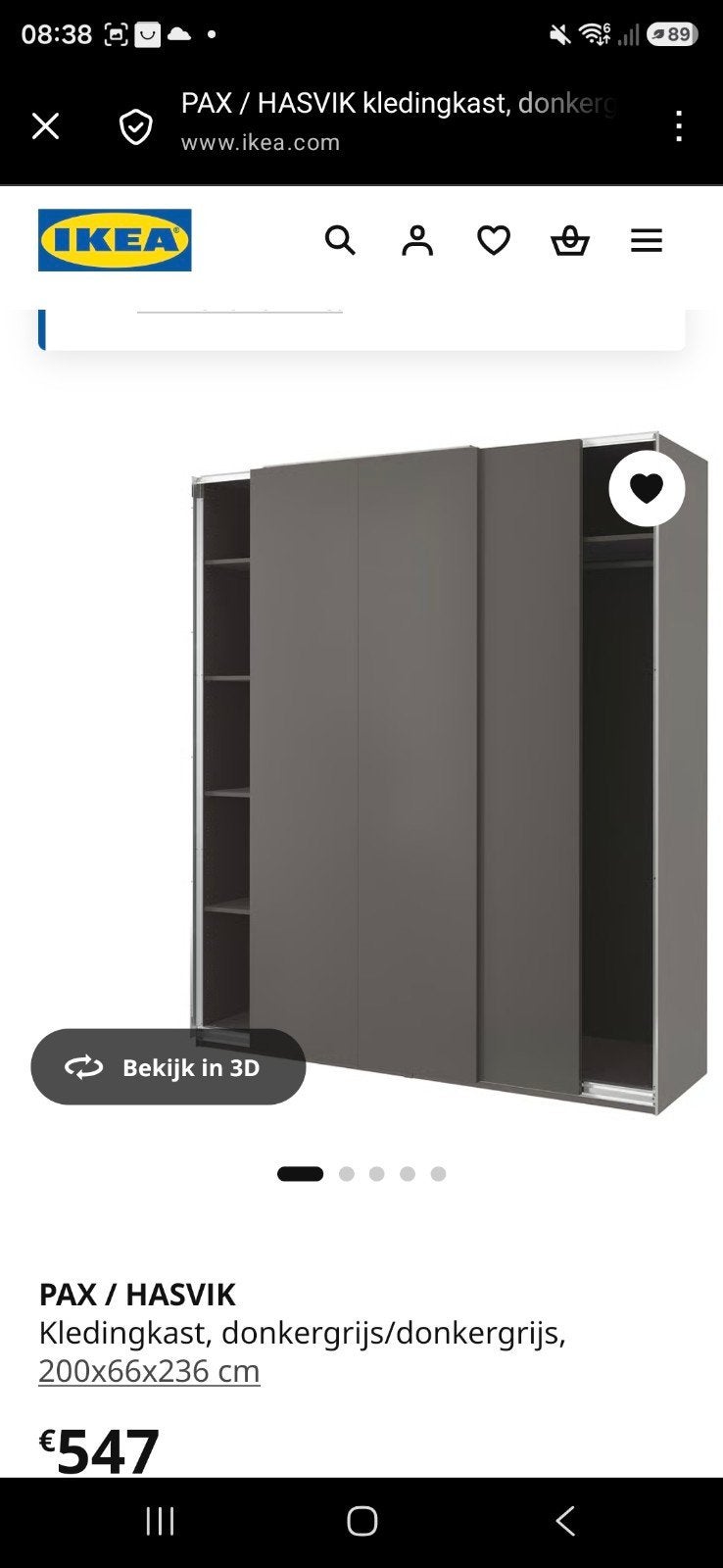 Ikea Pax Hasvik | Levering mogelijk 2026, Huis en Inrichting, Ophalen of Verzenden