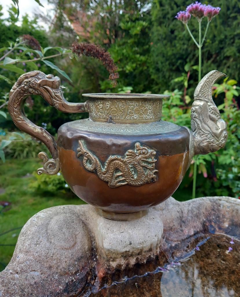 Tibetaanse koperen theepot, Jakboter-theepot, Ophalen of Verzenden, Koper