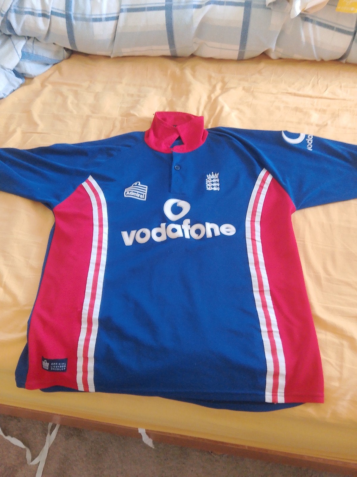 Admiral Engeland Retro Cricket Shirt, Maat 52/54 (L), Blauw, Overige typen, Ophalen of Verzenden