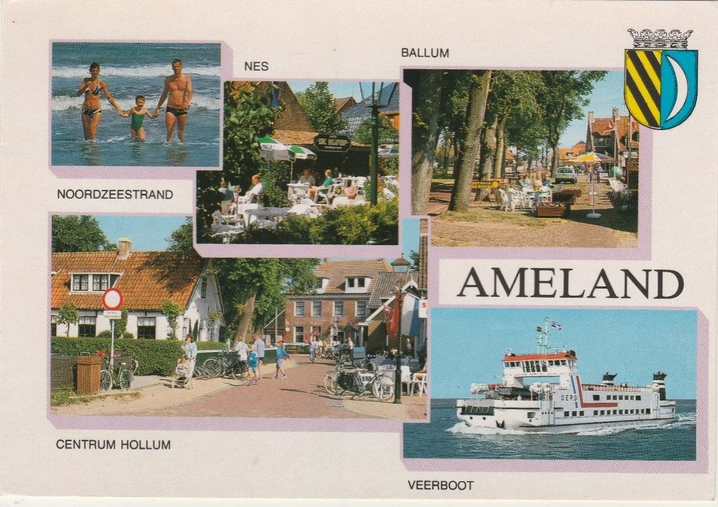 AMELAND Hollum Nes Ballum Veerboot, Verzenden, 1980 tot heden, Gelopen, Waddeneilanden