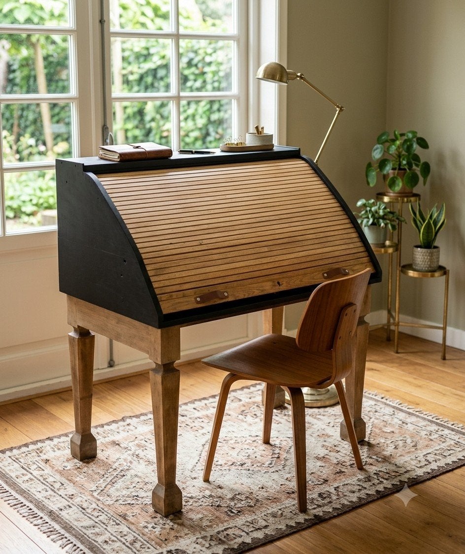 Antiek Stempelbureau met Rolluik nu met korting., Huis en Inrichting, Ophalen, Opbergruimte, Gebruikt, Hout
