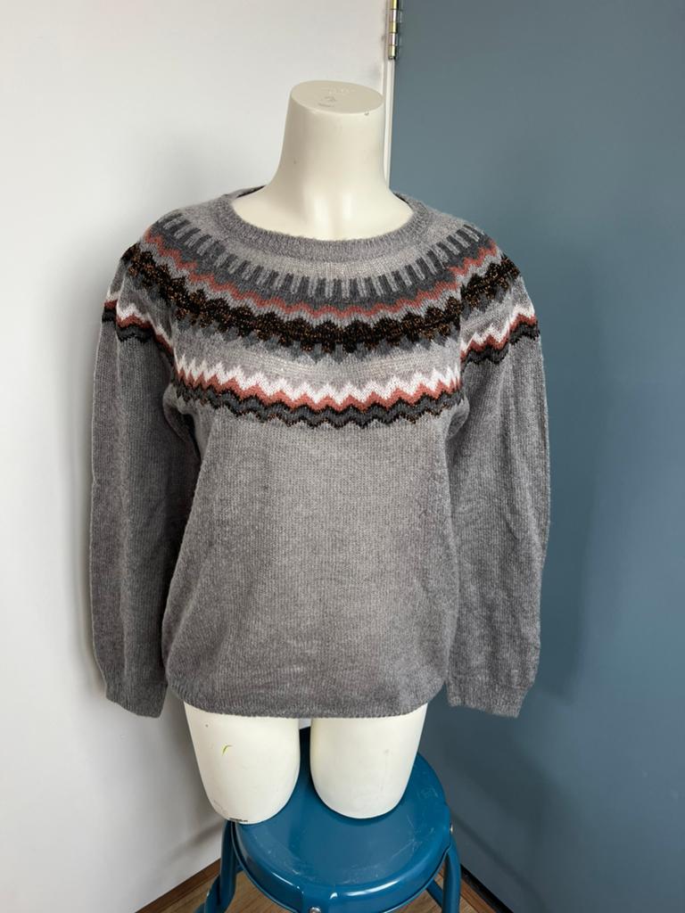 Cadadia grijs gebreide ingebreide trui 42 phillian met wol, Kleding | Dames, Maat 42/44 (L), Ophalen of Verzenden, Zo goed als nieuw