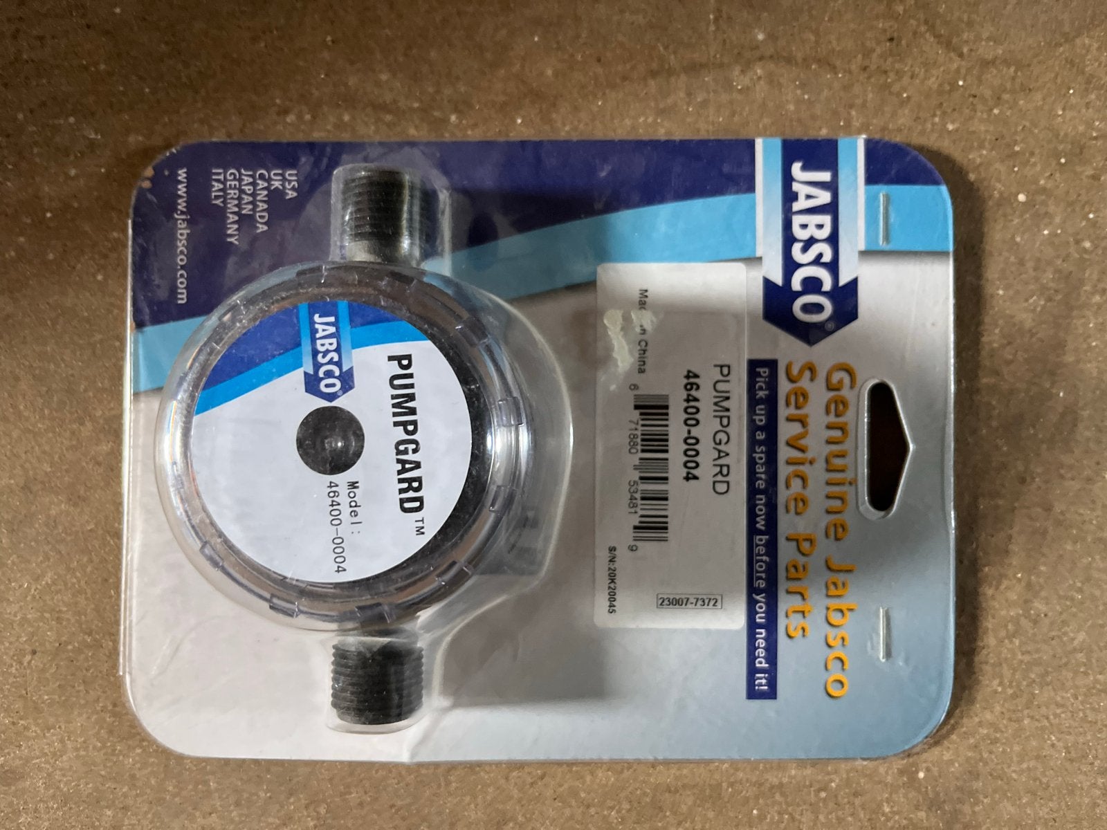 Jabsco Pumpgard Waterfilter Model 46400-0004, Watersport en Boten, Accessoires en Onderhoud, Ophalen of Verzenden, Nieuw, Motor en Techniek