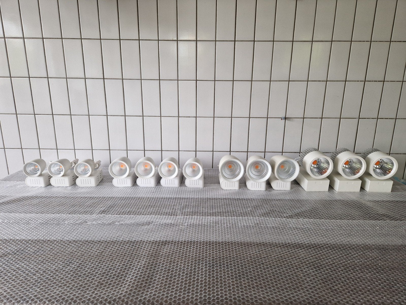 Vleeslampen diverse maten met 10m geleiderail