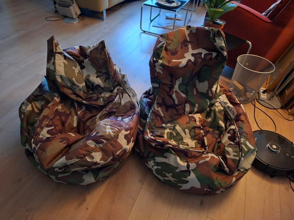 2x Zitzakken Sit & Joy Camouflage, Ophalen, Gebruikt, Overige kleuren, Zitzak