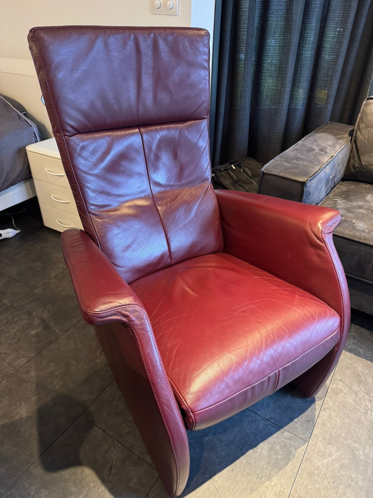 Senioren stoel, Ophalen, Gebruikt, 75 tot 100 cm, Leer