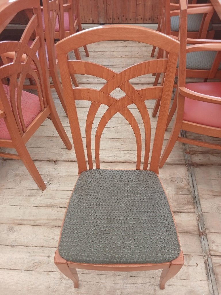 Diverse stijlvolle stoelen, Huis en Inrichting, Stoelen, Gebruikt, Vijf, Zes of meer stoelen, Hout, Stof, Bruin, Ophalen