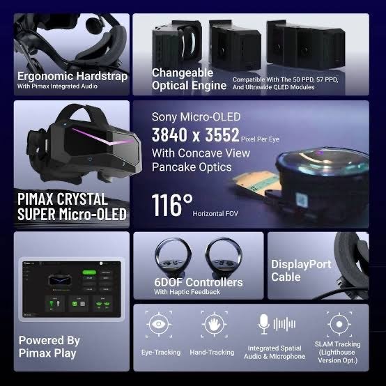 Pimax Crystal Super 8K Micro OLED – Mint Condition, Ophalen, Zo goed als nieuw, VR-bril, Pc