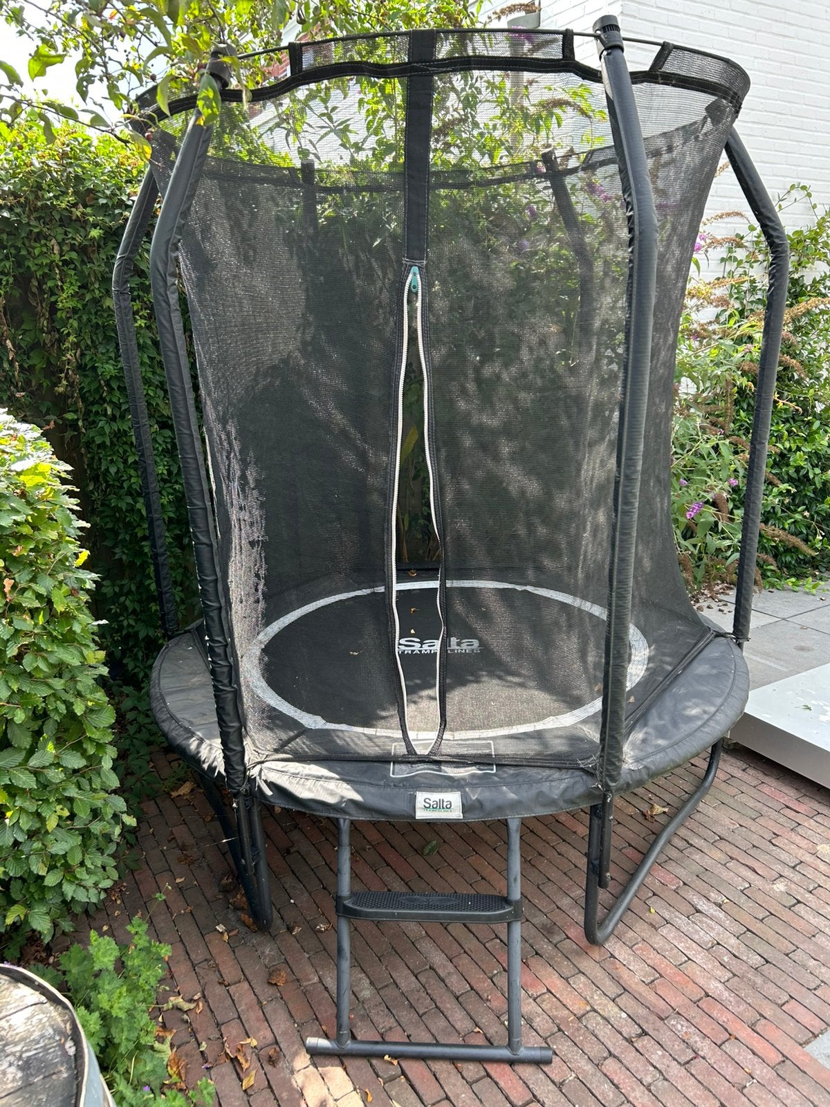 Trampoline met veiligheidsnet en trap, Ophalen, Gebruikt