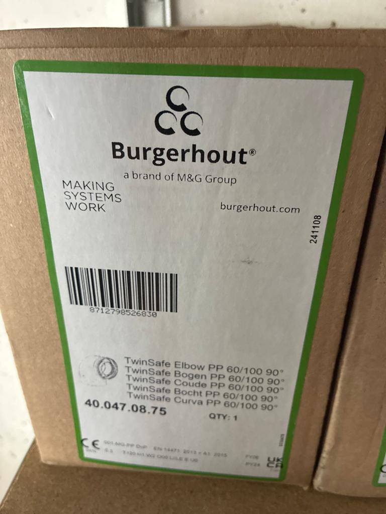 Concentrisch rookgas 60/100 90gr, Doe-het-zelf en Verbouw, Ophalen of Verzenden, 60 tot 150 cm, Radiator, 80 cm of meer