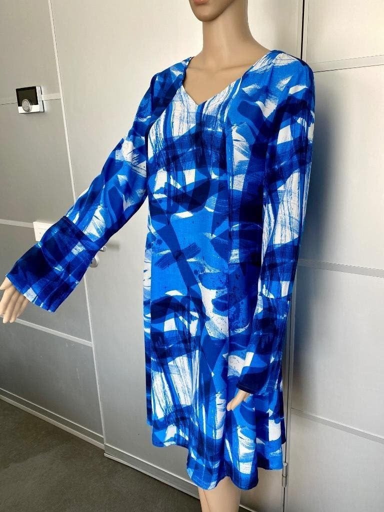 G282 Didi: maat S=36/38 jurk blauw/wit jurkje, Blauw, Didi, Ophalen of Verzenden, Zo goed als nieuw