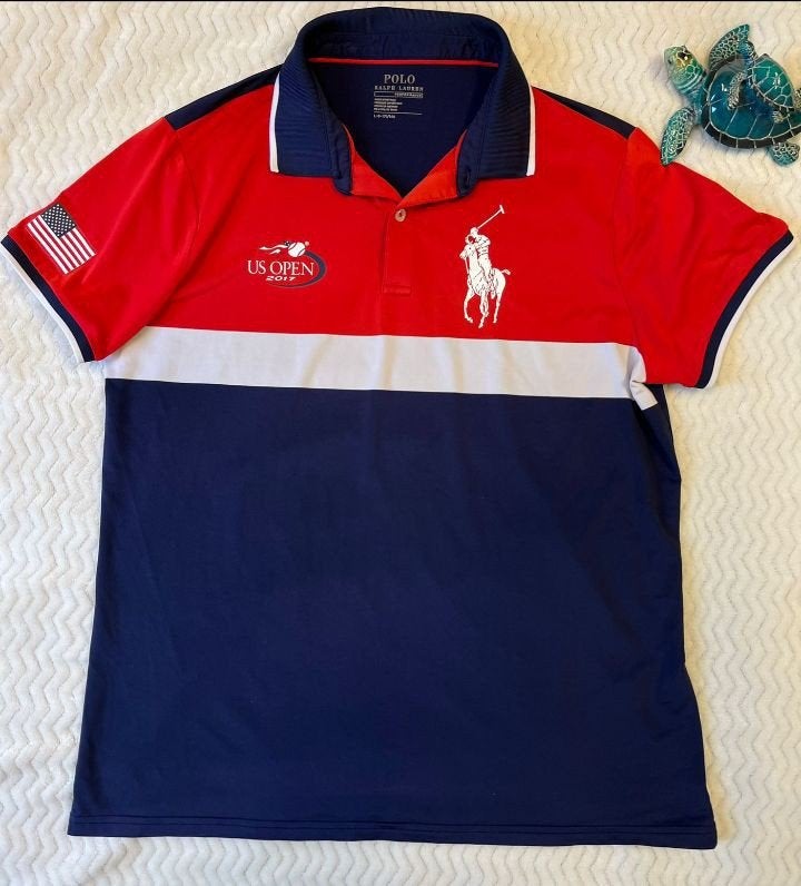 Polo Ralph Lauren US Open 2017 Performance Poloshirt, Maat 52/54 (L), Meerkleurig, Ophalen of Verzenden, Polo Ralph Lauren