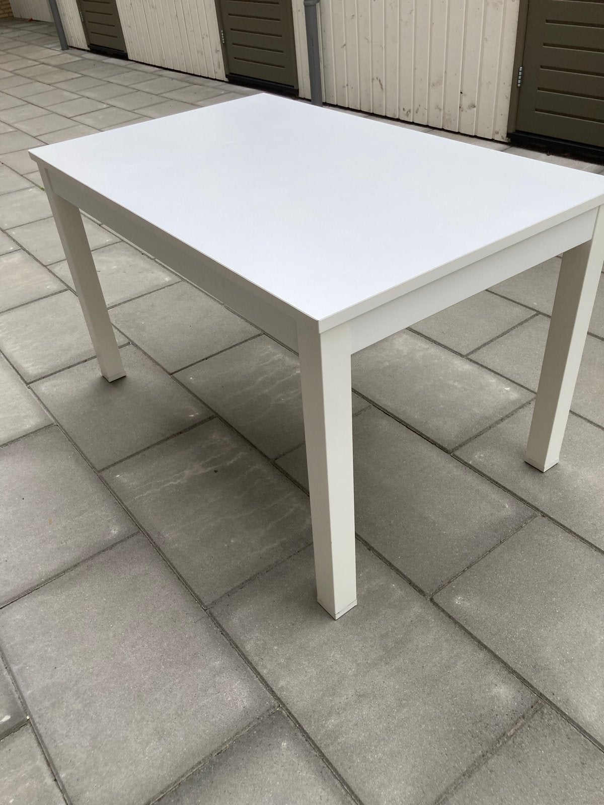 Uitschuifbare eettafel wit - IKEA, Huis en Inrichting, Tafels | Eettafels, Ophalen, Gebruikt, 50 tot 100 cm, 150 tot 200 cm