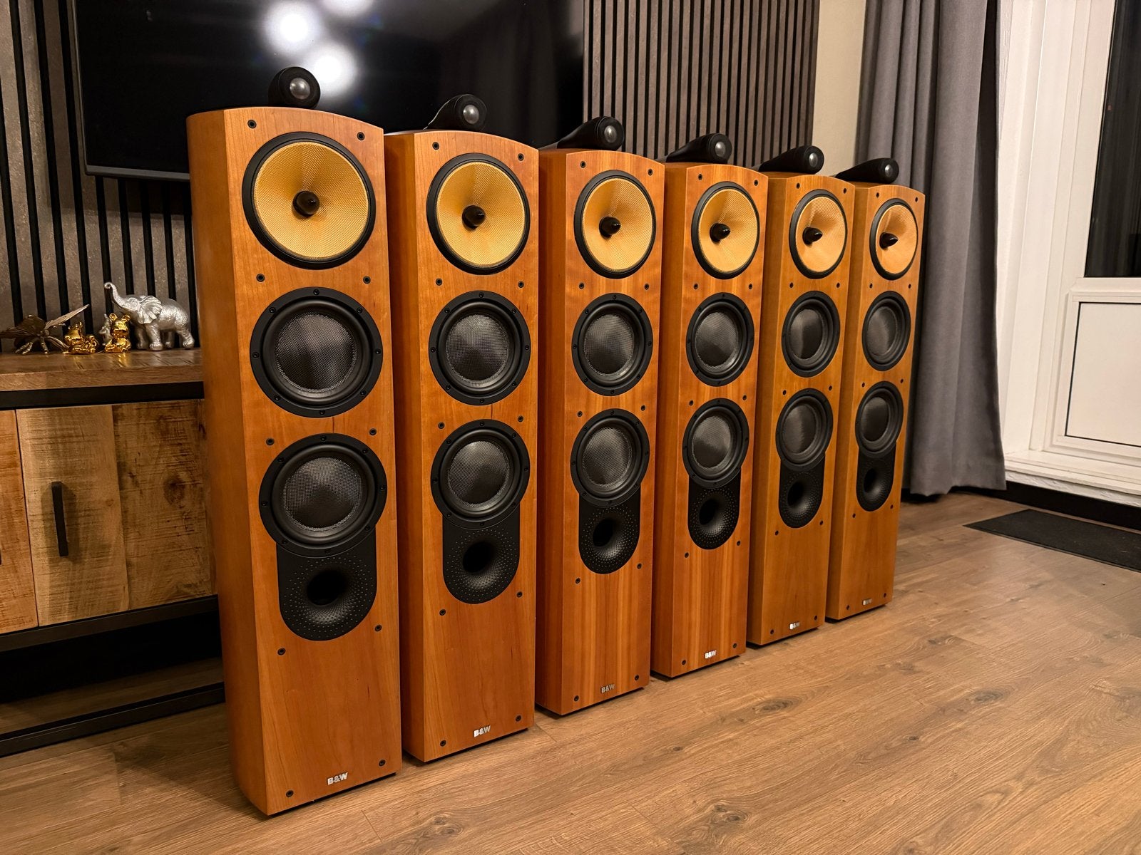 Mooie B&W 804N Nautilus Luidsprekers Cherrywood, Audio, Tv en Foto, Luidsprekers, Zo goed als nieuw, Vloerstaande luidspreker