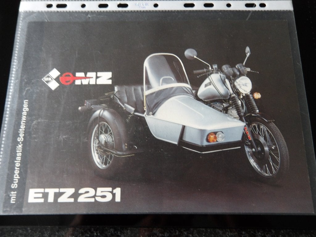 folder MZ ETZ 251 met Superelastik-Seitenwagen, Ophalen of Verzenden, Overige merken