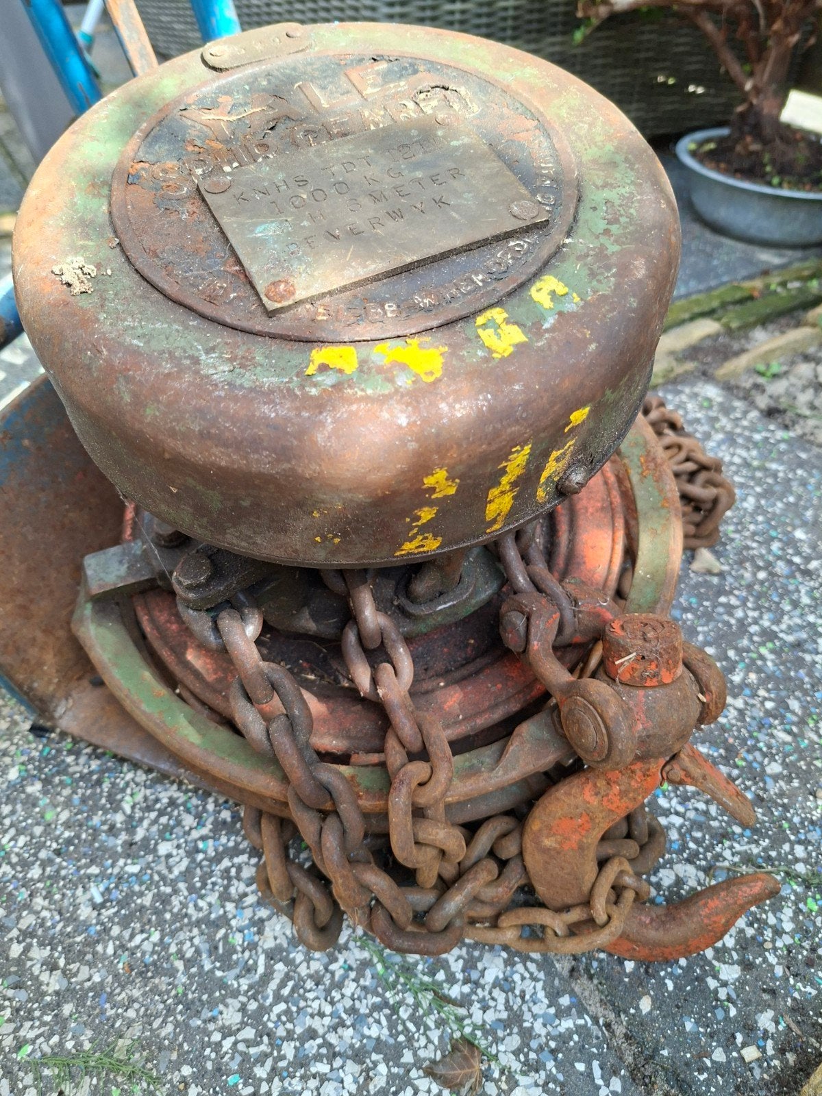 Yale hand takel - 1000 kg, Ophalen, Gebruikt, Handmatig