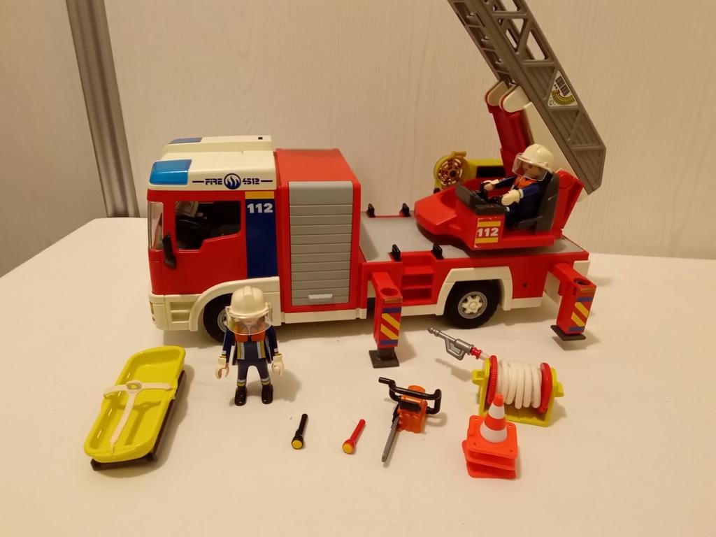 Playmobil 4820 brandweer ladder wagen compleet, Ophalen of Verzenden, Gebruikt, Complete set
