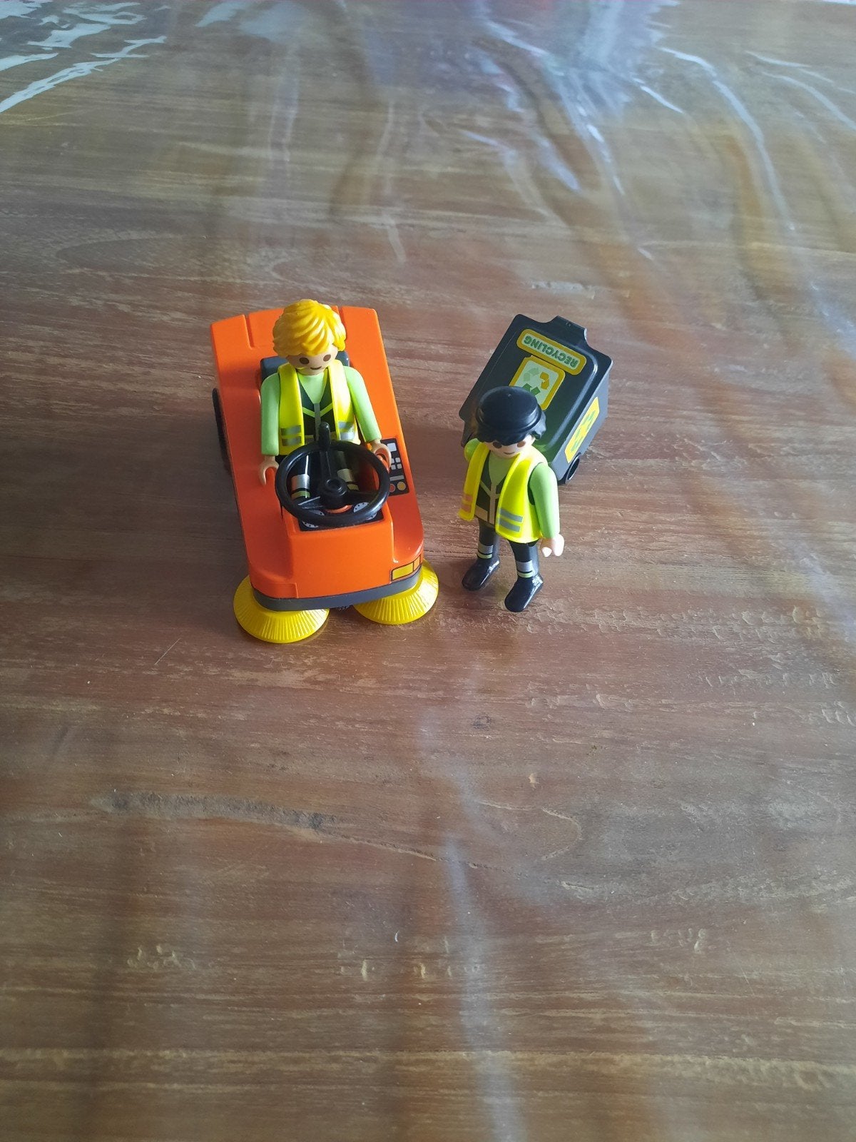 Playmobil Straatveger en Schoonmaker met Vuilniscontainer, Ophalen, Gebruikt