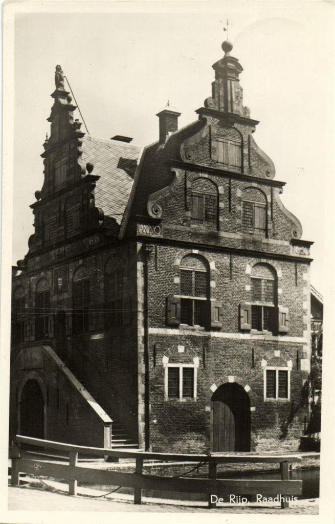 De Rijp, Raadhuis - 1950 gelopen, Ophalen of Verzenden, 1940 tot 1960, Gelopen, Noord-Holland